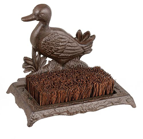 Rustic Cast Iron Boot Brush Duck Design Shoe Scraper Doormat