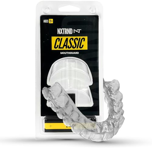 Nxtrnd - Set di 2 paradenti sportivi classici, sottili e professionali, per boxe, adulti, ragazzi, per lo sport