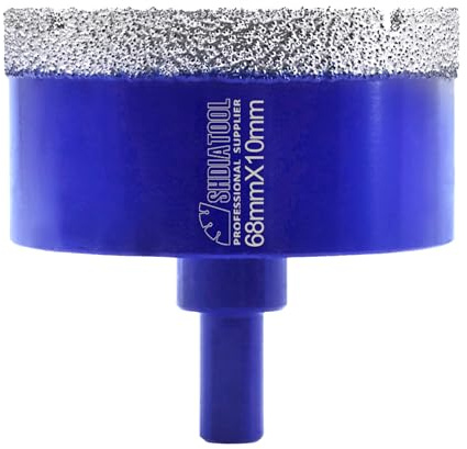 SHDIATOOL Diamant-Bohrkrone 68mm Dreieckschaft-Lochsäge für Porzellan Fliesen Marmor Keramik Granit
