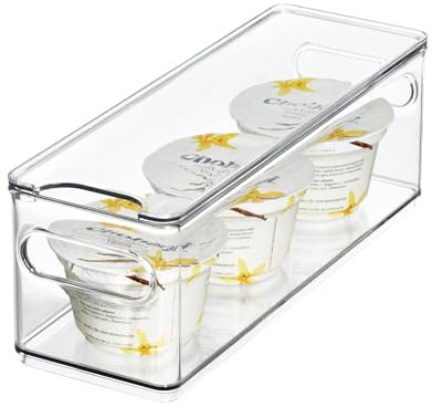 iDesign The Home Edit Contenitore per frigorifero e freezer in plastica riciclata trasparente e sottile