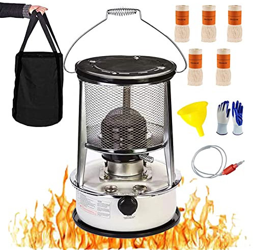 Suwooy Kerosene Heater Indoor,Portable Petroleum Stove,Kerosene Stove Burner Without Electricity,Paraffin Heaters for Outdoor Camping Terrace Tent Deck Hiking Cooking,Adjustable Firepower,6L-White