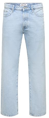 Only & Sons Jeans Male Loose Fit ONSEdge, Mix Blu Chiaro, 33W x 30L