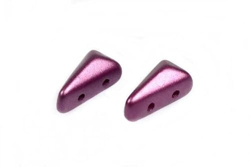 20pcs Vexolo 2-Hole Triangle Beads 5 x 8 mm, Chalk White Burgundy (3000-25031), Bohemia Crystal Glass, Czechia 11109034