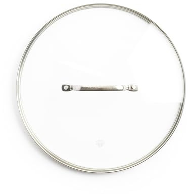 Blue Diamond 8.5” Universal Tempered Glass Lid, Frying Pan Skillet, Sauté, Saucepan, Stockpot, Oven Safe to 350°F, Dishwasher Safe, Stainless Steel Handle, Clear
