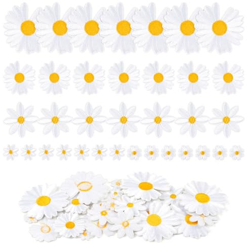 35 Stück Patches zum Aufbügeln Blumen, 5 Größen Bestickte Aufnäher, Blume Aufnäher Kinder, Flicken zum Aufbügeln, Bügelbilder für Textilien - Kleidung, Jeans, Taschen, Dekoration