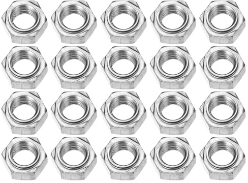 QUARKZMAN 20 Stück Sechskant-Schweißmuttern, M12x1,75mm Kohlenstoffstahl Sechskantmuttern mit 3 Vorsprüngen Maschinenschraube für DIY-Heimreparaturen Maschinen, Silber