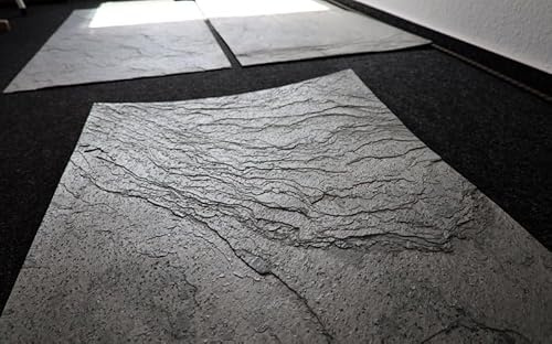 Wandverkleidung Naturstein Schiefer 122 x 61 cm Universal Echtstein Fliesen für Innen + Außen + Kamin + Dusche + Sauna ultradünn und flexibel Klinker Riemchen Wandverblender
