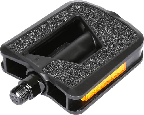 City Road Bike Pedals, Engineering Plastics with Reflector, E-Bike Universal Fit Bicycle Flat Platform Pedal 9/16 Compatible