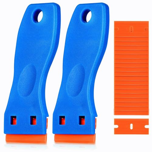 2 Stück Mini Kunststoff Schaber Set,Mit 20 Kunststoff Klingen,Glue Plastikspachtel,Plastik Spachtel Plastik,Klebstoffentferner,Auto Aufkleber Plastikspatel,Convient Pour Éliminer Les Résidus De Colle