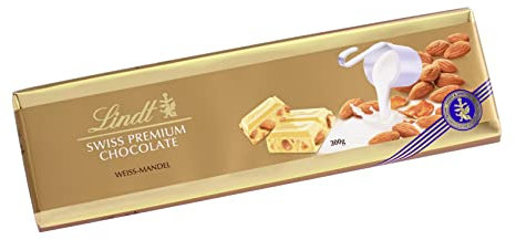 Lindt Schokolade | Weiße Mandel Tafel | 300g | Weiße Schokolade mit ganzen gerösteten Mandeln und Mandel-Krokant | Schokoladen-Tafel