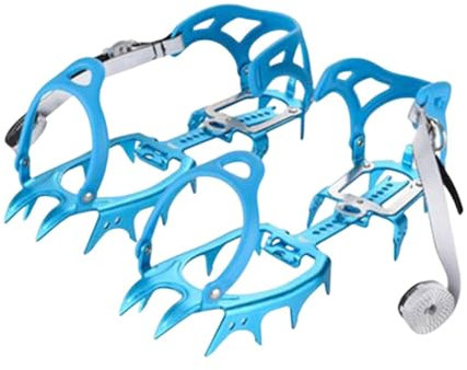Tacos de hielo para senderismo, crampones de montañismo de 14 pinchos, agarres de nieve de tracción, crampones antideslizantes para caminar, escalar y pescar, calzado duradero para aventuras de