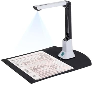 Document Scanner, Bärbar 8MP högupplöst bokskanner Flatten Curve Technology, Capture A4-dokumentkamera for filigenkänningsskanner,for Teaching Business Meetings