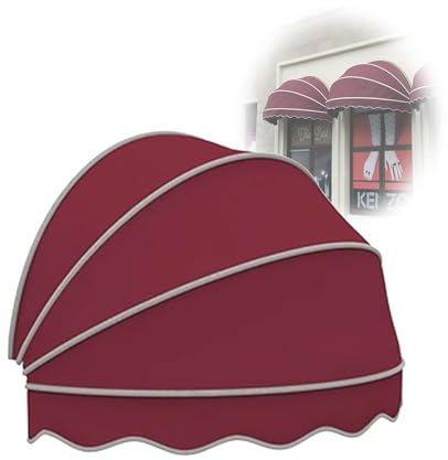 80/90/100/120/130/140 Cm Tende Cappottina Da Sole, Tettoia A Cupola Pieghevole For Porte, Tende Da Sole For Finestra, Tettoia For Porta A Cupola Con Telaio, Protezione Solare(Burgundy,100 cm-39.37 in)