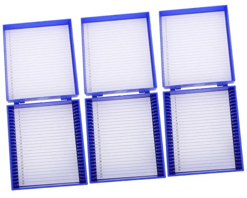 SOIMISS Mikroskop Objektträger Aufbewahrungsbox Abs Material Stapeln Aufbewahrungsboxen Fenster Labor Ausrüstung Farbe