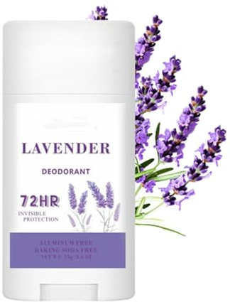 Lot de 2 crèmes anti-transpirantes et sous les aisselles, protection au pH équilibré, touche de lavande, protection contre les odeurs 24 heures, pour homme et femme, fraîcheur durable, douce pour la