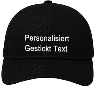 CHARMMYFASHION Kappe Personalisiert Herren Damen,Cap Personalisiert Mesh-Baseballkappe mit Stickerei Text,Verstellbares,Papa Trucker Cap Selbst Gestalten (DE/NL/SE/PL, Numerisch, 62, 2)