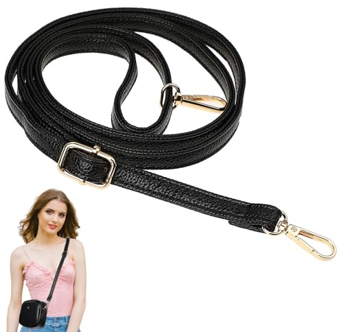 MBAIYO Verstellbarer Schultergurt Schwarz Taschengurt 85-150cm Lang Ersatzriemen für Handtasche 1.5cm Breiter Tragegurt Gurt Zum Wechseln Schulterriemen Crossbody Umhängetasche Ersatzgurt DIY
