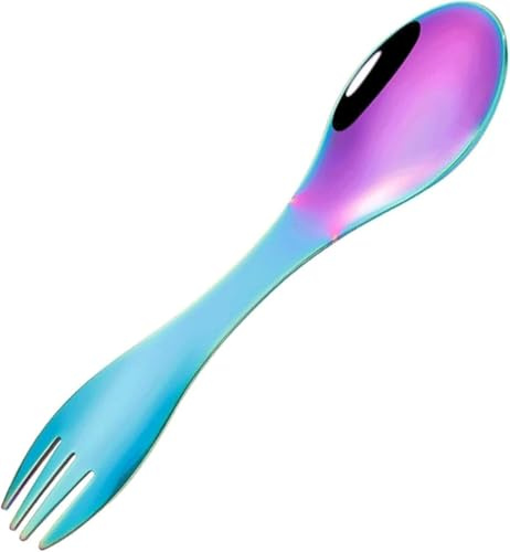 GUOXU Dessert Forks 2 pieceCreative Dinner Forks Fork and Spoon Dual-Purpose Durable Steak ForkFlatware Forks Restaurant Kitchen Accessories Dinner Forks(Multicolored)