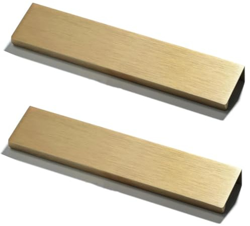 SYZOW 6 Stück Möbelgriffe Versteckte Schrankgriffe gold Aluminium,Lange 150mm|Bohrlochabstand 128mm