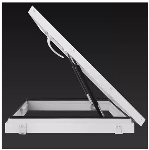 Couvercle Trou d'homme Trappe d'accès Au Toit Encastrée Protection Contre Effractions Porte Sécurité Antivol Galvanisée Centres Commerciaux, Hôtels(75x75cm/2.46x2.46ft)
