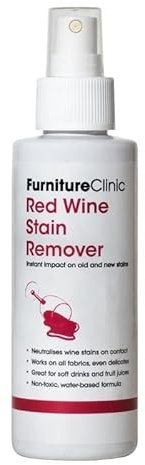 Furniture Clinic Red Wine Stain Remover Spray - Clean a Sofa, Clothes, Carpet & Other Fabric Upholstery - Easy Cleaner to Remove Wine & Fruit Juice Staining - For Fresh & Dried in Stains - 125ml