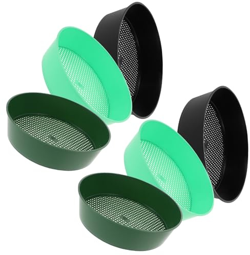 Kichvoe 6 Pezzi Setaccio Terriccio Giardino in Plastica Robusta Rete Rotonda per Filtraggio Terra e Sabbia Strumento Ergonomico Multiuso per Orto Bonsai e Fioriture Resistente Tutte le