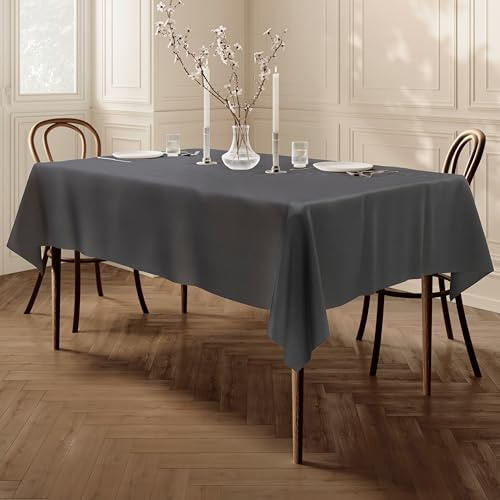 Qualitäts Tischdecke Textil Eckig 150 x 300 cm, Farbe wählbar Dunkelgrau