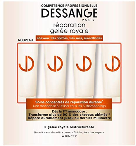 Dessange Soins Concentrés de Réparation Durable, 4 Monodoses x 15 ml