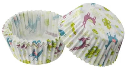 Zenker Lot de 50 moules à muffins en papier, motif lama et cactus, diamètre 7 cm, hauteur 3 cm, jetable, transparent, pour occasion anniversaire