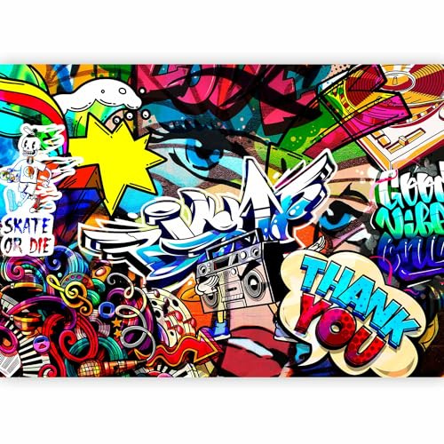 murando - Carta da Parati Adesiva Muro per Soggiorno, Graffiti, 245x175 cm | Fotomurali Adesivi per Mobili, Stickers Murales, Decorazione da Muro XXL, Carte da Parati Moderne, Street, Produzione Europea