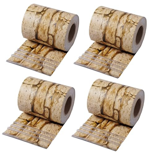 WOLTU Sichtschutzstreifen für doppelstabmatten 450 g/m² PVC, Doppelstabmattenzaun Blickdicht Wetterfest Windschutz 19 cm x 140 m, Sichtschutz zaun für Balkon inkl.100 Befestigungsclips, Sandstein