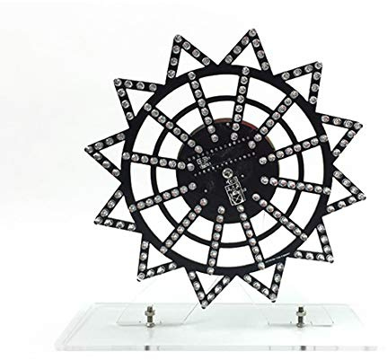 Kit Elettronico Fai-da-te, Kit Ruota Panoramica a LED Rotante, 5V 12x12 Dot Matri LED Strumento di Saldatura Lampeggiante Colorato, per Appassionati di Elettronica, Pratica di Saldatura