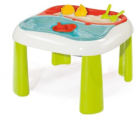 Smoby - Sand- und Wasserspieltisch - mit herausnehmbaren Wannen, inklusive Abdeckung und viel Zubehör, Umbau zum Spieltisch möglich, für Kinder ab 18 Monaten