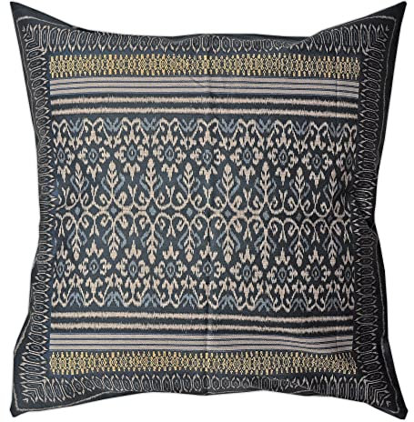 Bassetti Kissenhülle zur Tischwäsche Roccaraso B1 aus 100% Baumwolle in der Farbe Blau mit Reißverschluss, Maße: 60cm x 60cm, 9324199