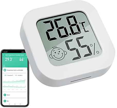 ZigBee Innenthermometer Mini, Digitales Luftfeuchtigkeitsmessgerät, Hygrometer, Raumthermometer, Hochgenauer Temperatur Luftfeuchtigkeitssensor für Zuhause, tragbares Thermometer für Zuhause 1 Pack