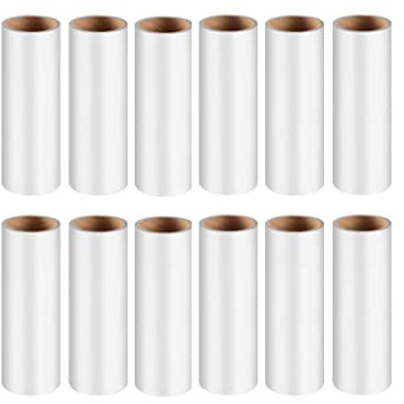 Lint Roller Refills for Pet Hair -1080 Sheets(12packs), 6.3 in Long,1.5 in Diameter,Extra Sticky for Clothes Dog &Cat Hair