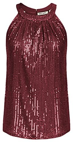 GRACE KARIN Damen Pailletten Tops Ärmellose Neckholder Camisole Party Club | Pailletten, Neckholder, Ärmellose, Camisole, Ärmellose, Party, Club, Tank-Tops, Vest, Cocktail