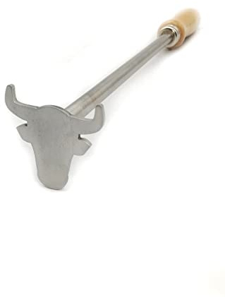 Dein Brandstempel BBQ Brandeisen Motiv Stierkopf | lustiges Grillzubehör als Geschenk | Grillbesteck und Gadget für den Grill (mit Box)