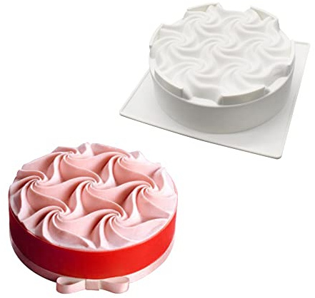 Moules à gâteaux en mousse française en silicone, ustensiles de cuisson 3D bricolage moule à bougie de savon au chocolat, fleur en spirale crème