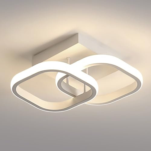 Osairous Plafoniera LED Soffitto Moderna, Lampadario LED Soffitto Bianco 2137LM, Lampada da Soffitto Quadrata per Camera da Letto Soggiorno Cucina Studio, Luce Neutra 4500K, 29CM