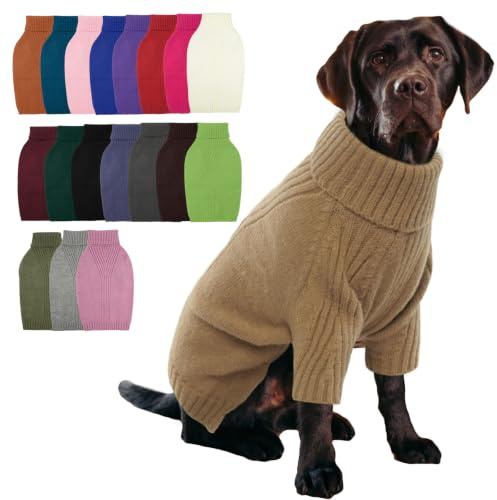 IECOii Hundepullover, Warmer Rollkragen Sweater für Kleine Mittelgroße Große Hunde, Winter Hundebekleidung für Katzen, Chihuahua, Französische Bulldogge, Labrador