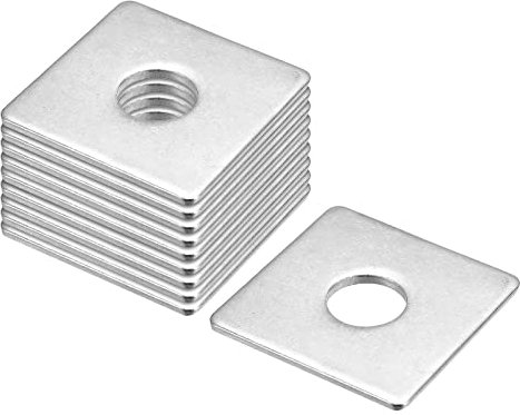 QUARKZMAN Arandela Cuadrada, 10uds M16x50x50x2mm 304 Acero Inoxidable Placa Cuadrada Arandelas Plana Almohadilla Espaciador Junta para Herrajes Sujetador