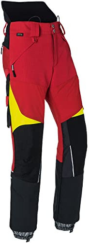 KÜBLER Schnittschutzhose Pro | KWF-Profi | Schnittschutz Klasse 2 | Cordura® verstärkt | wasserabweisend | schmutzabweisend | atmungsaktiv | Farbe:rot/warngelb | Größe: M-89