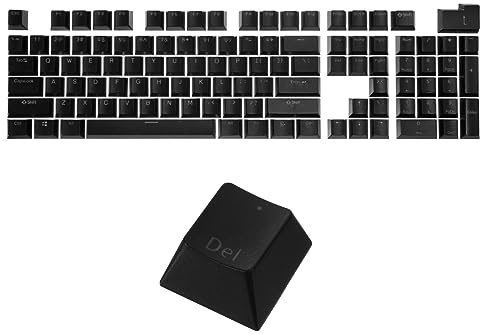QUARKZMAN 108 Schlüssel Pudding Tastenkappen Set OEM Profil 60 Prozent ABS für Mechanische Tastatur Layout Schwarz Doppelschlag
