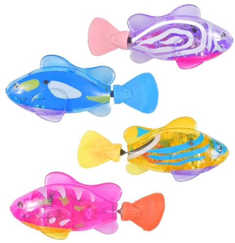 4 Stück Elektronische Fisch,Roboter-Fisch, Schwimmende Fische Spielzeug, Fisch Badewanne Spielzeug Elektrisch, Wiederverwendbare,schwimmt in mehrere Richtungen, Poolspielzeug für Den Pool, Kinder