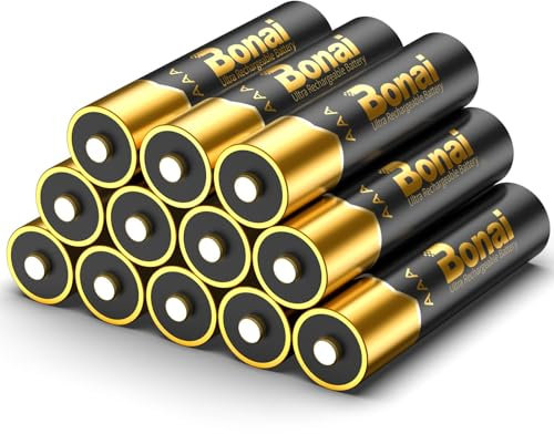 Gold-plated contacts 1100mAh AAA rechargeable batteries, 12-pack, 1.2V high-capacity NiMH rechargeable batteries, ready to use after pre-charging.