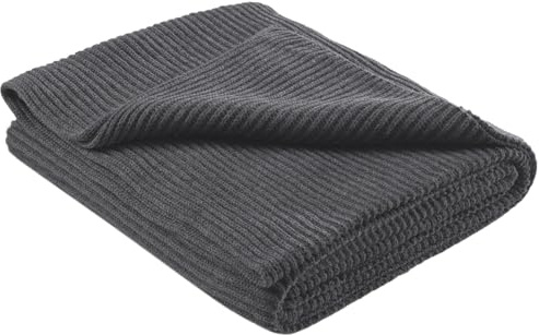 wometo eco-line Kuscheldecke Strick 140x190 60% recycelt Oeko-TEX grau dunkelgrau