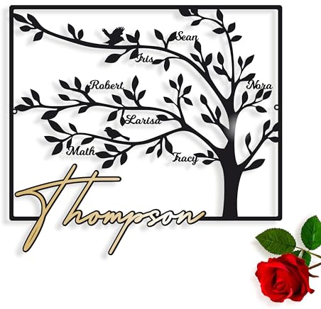 Árbol Genealógico Personalizado Arte de Pared Metálica Design 2