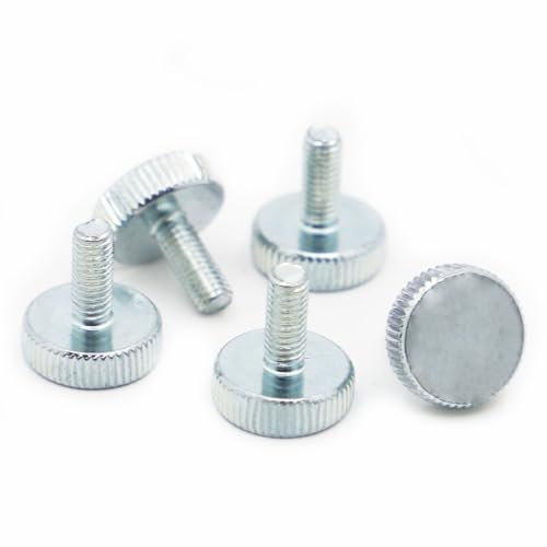 AYYSSM 1-5 Stück Rändelschrauben mit flachem Kopf, M3, M4, M5, M6, M8, M10, for Vorhangfassaden, Glasrändelschrauben, werkzeuglos einstellbar(8mm,M5 5pcs)