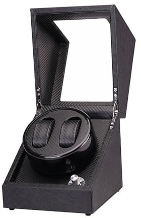 PAHION Automatischer Uhrenbeweger Für 2 Automatikuhren Watch Winder Mit Super Leiser Motor Und 5 Modus(B-Black)